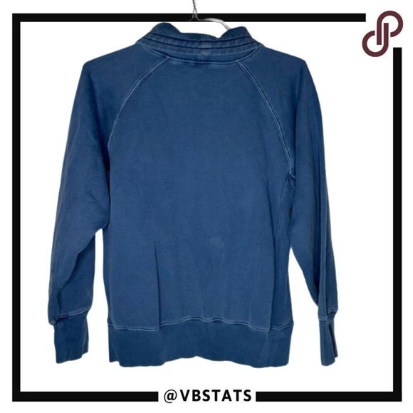 FP Movement by Free People Deep Ocean Blue Sweatshirt with Kangaroo Pocket - Picture 2 of 5